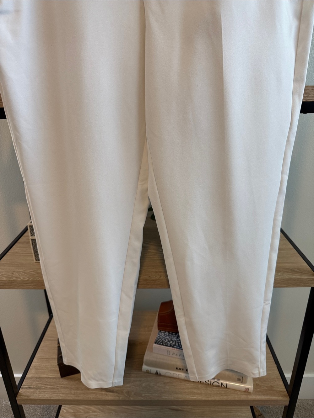 Athleta Endless High Rise Casual Straight Tapered Leg Athleisure White Pant, 14 - Picture 5 of 11